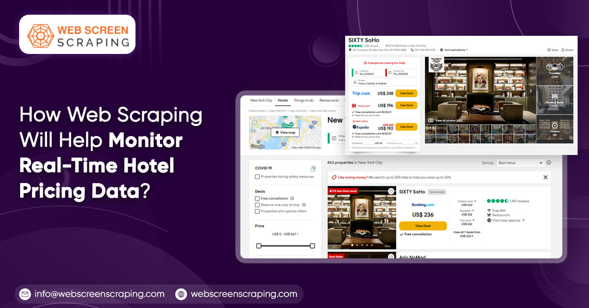 How Web Scraping Will Help Monitor Real-Time Hotel Pricing Data?