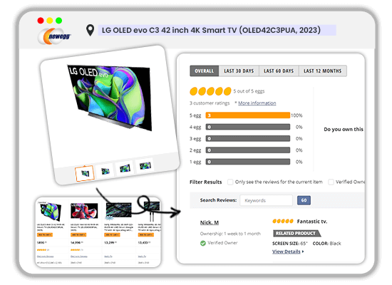 Newegg Product Feedback and Review Scraping Services